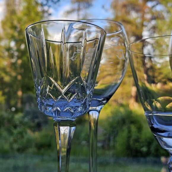 Mismatched Wine Glassware Collection set/4 vintage cut mixed cocktail glasses - Picture 6 of 9